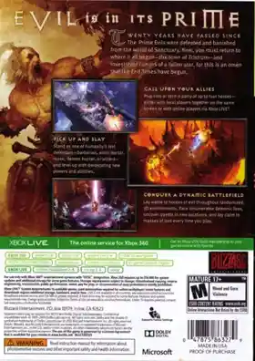 Diablo 3 (USA) box cover back